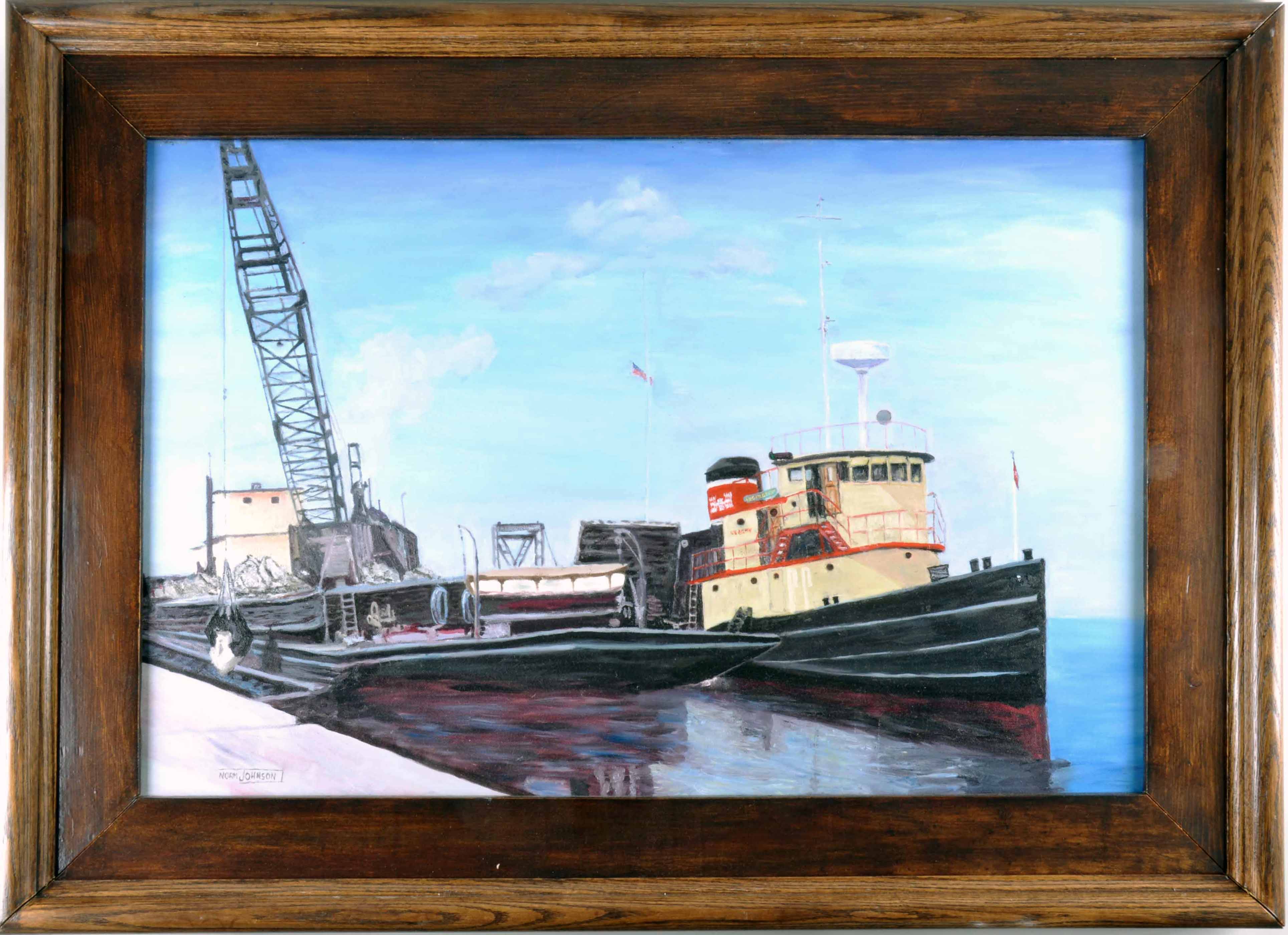 Painting of two ships at an angle Painting of two ships at an angle